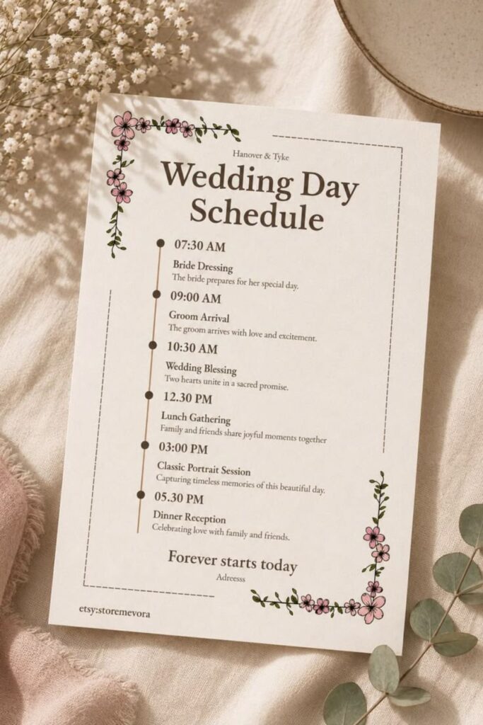 Wedding Day Timeline