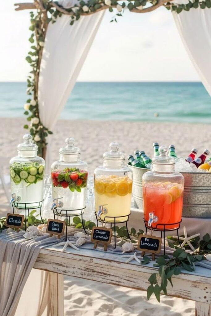A Coastal Bar Area in a Beach Wedding