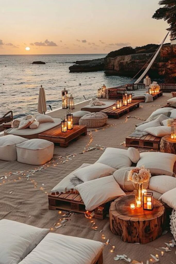 A Cozy Beach Lounge in a Beach Wedding