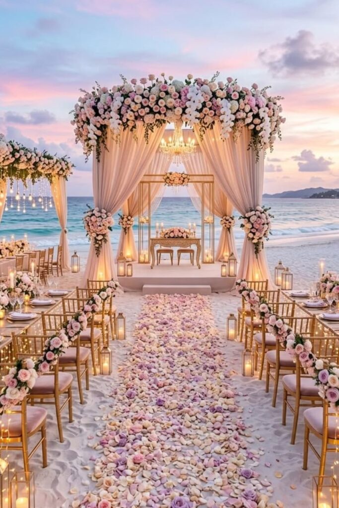 Blush And Ivory Beach Wedding