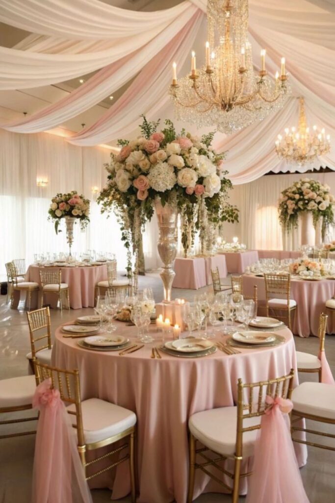 Blush, Ivory, And Champagne Wedding Color Combination