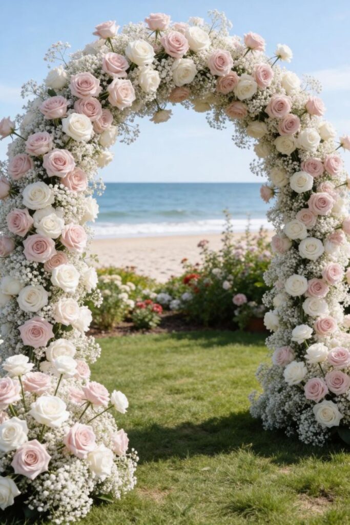 Breezy Floral Arch Wedding Decor