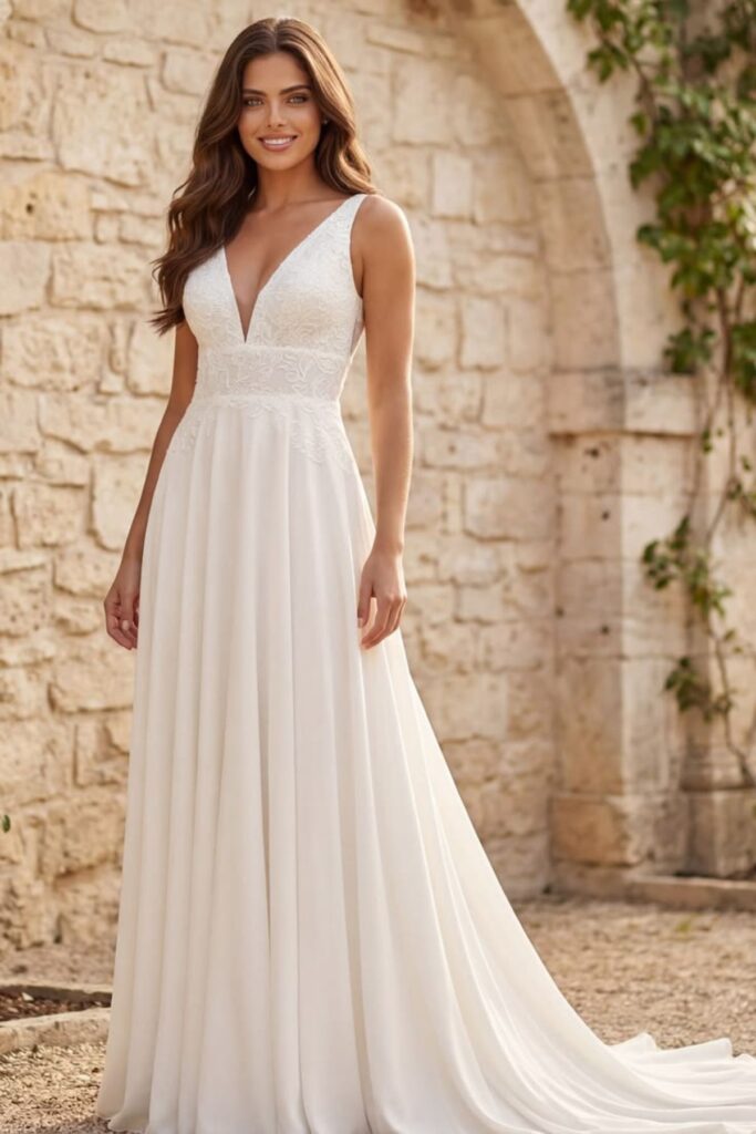 Chiffon A-Line Wedding Dress