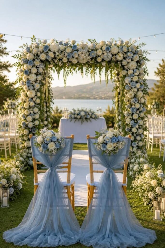 Coastal Blue And White Wedding