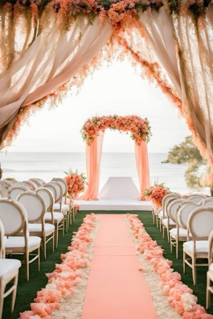 Coral And Peach Beach Wedding