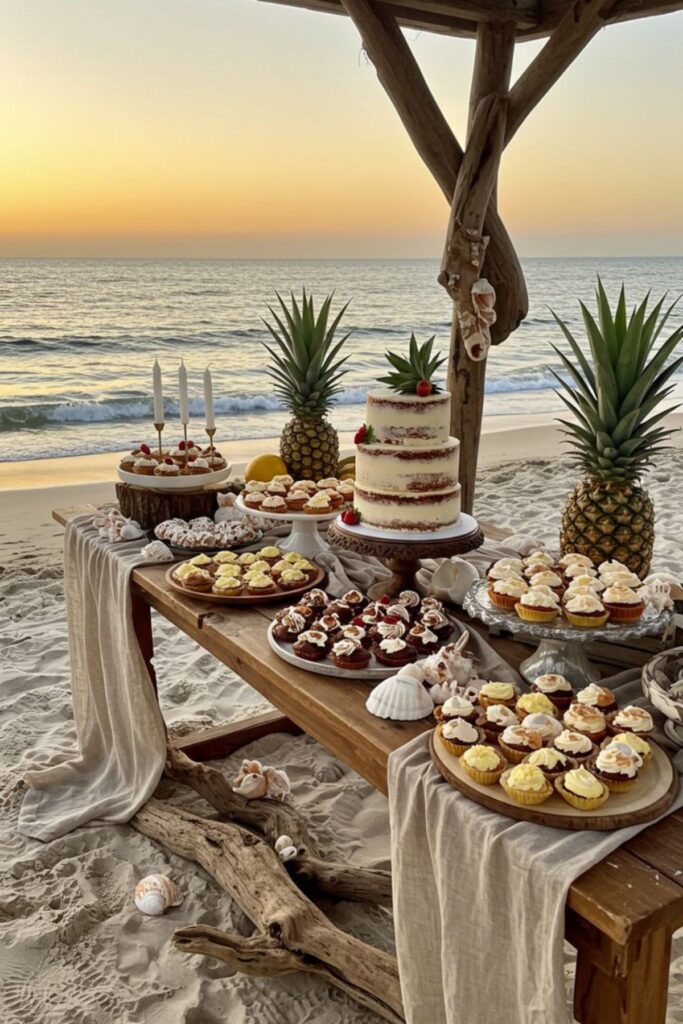 Dessert Table in a beach wedding