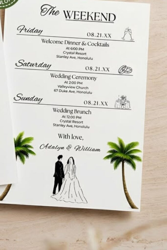 Destination Wedding Invitation containing The Wedding Weekend