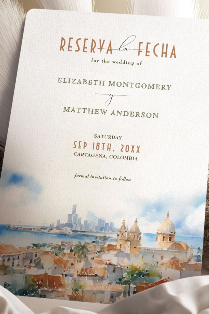 Destination Wedding Invitation containing Wedding Location