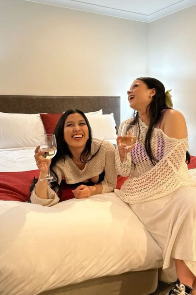 Guests in a hotel room