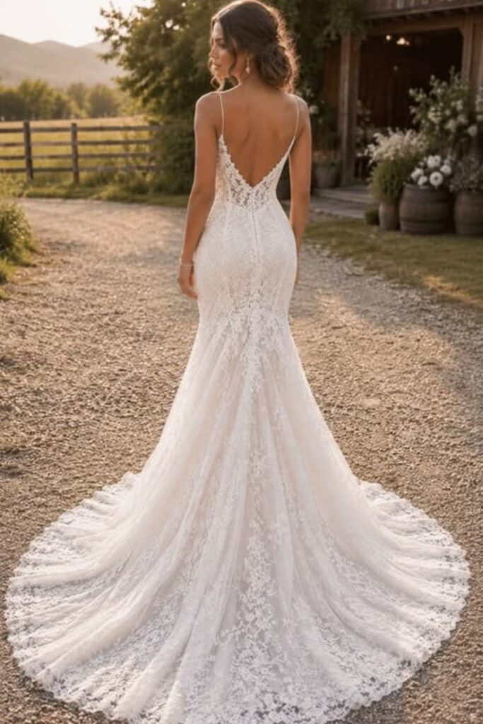 Lace Wedding Dress With A Low Back