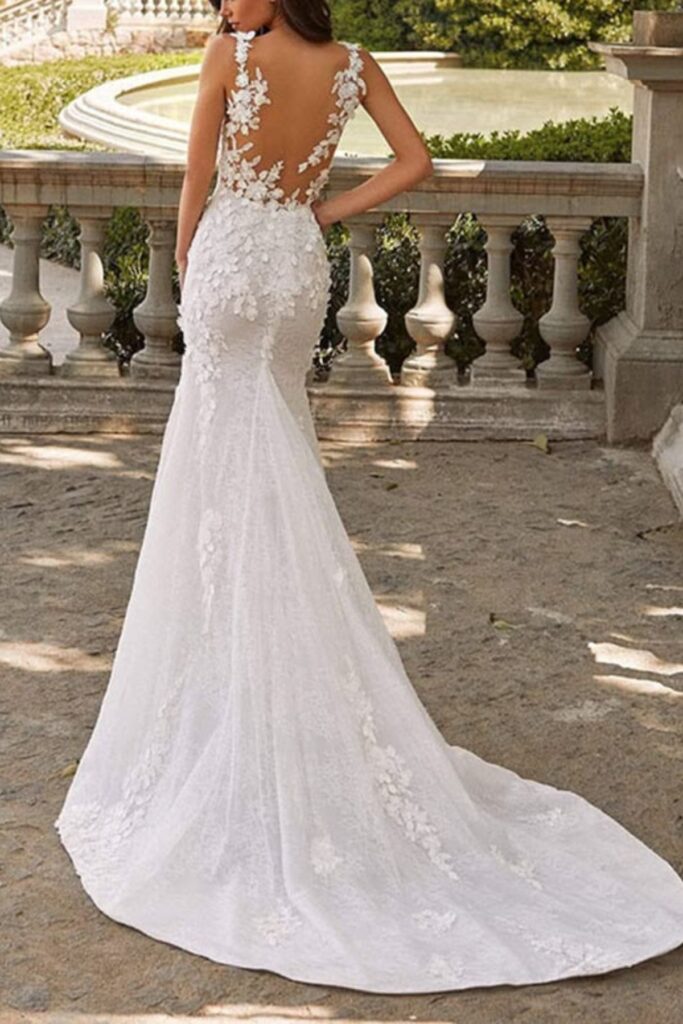 Lace Wedding Dress With An Illusion Back