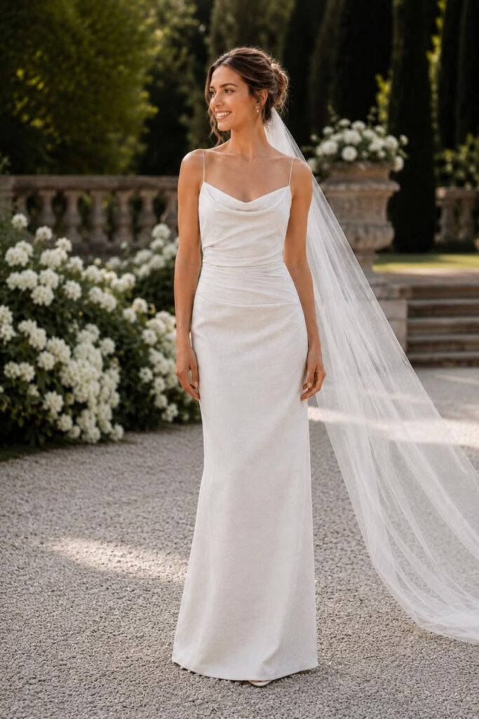 Linen Column Wedding Dress