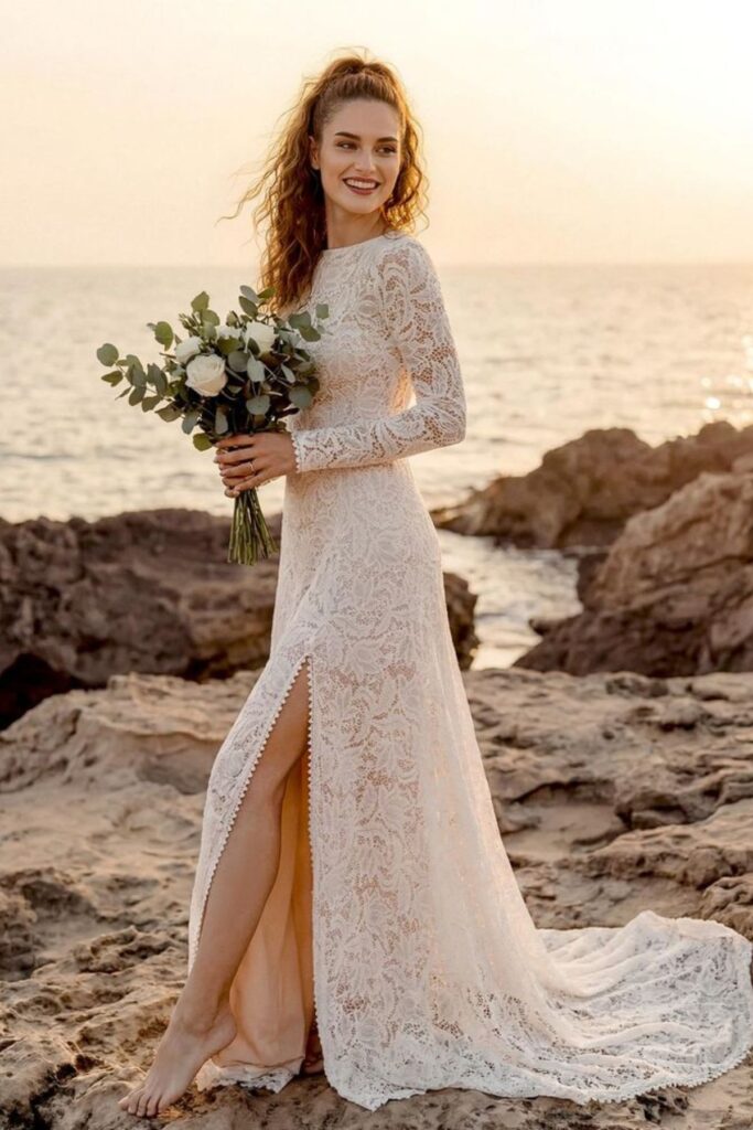 Long-Sleeve Bohemian Lace Dress
