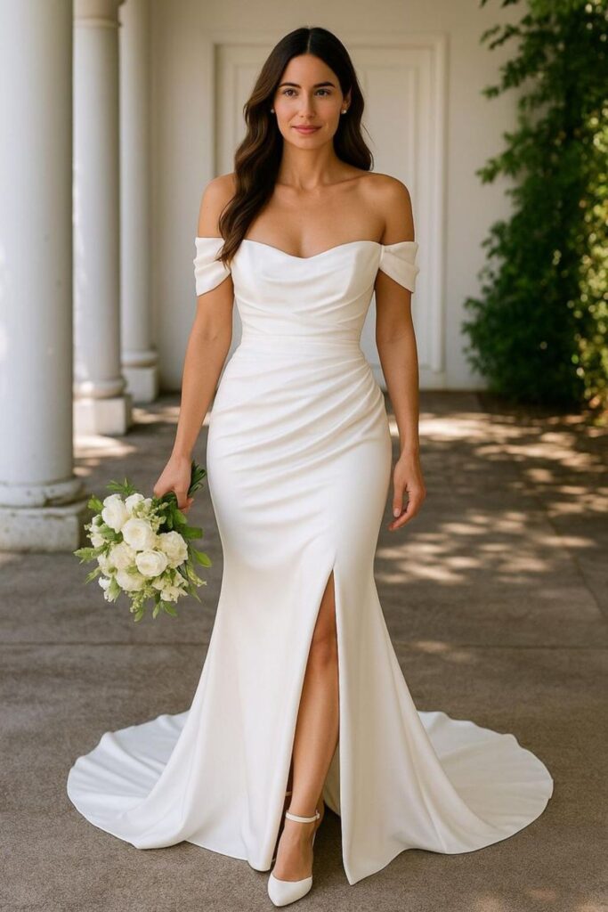 Minimalist Wedding Dress With A Slit