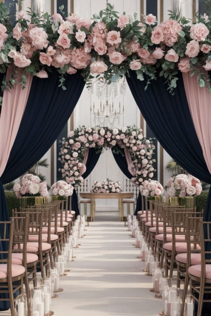 Navy, Blush, And Ivory 