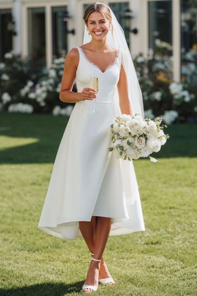 Ramie Midi Wedding Dress