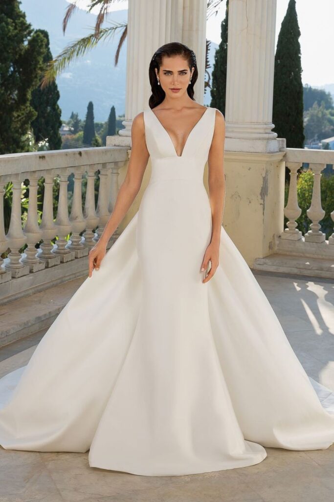 Simple Gown With A Detachable Train