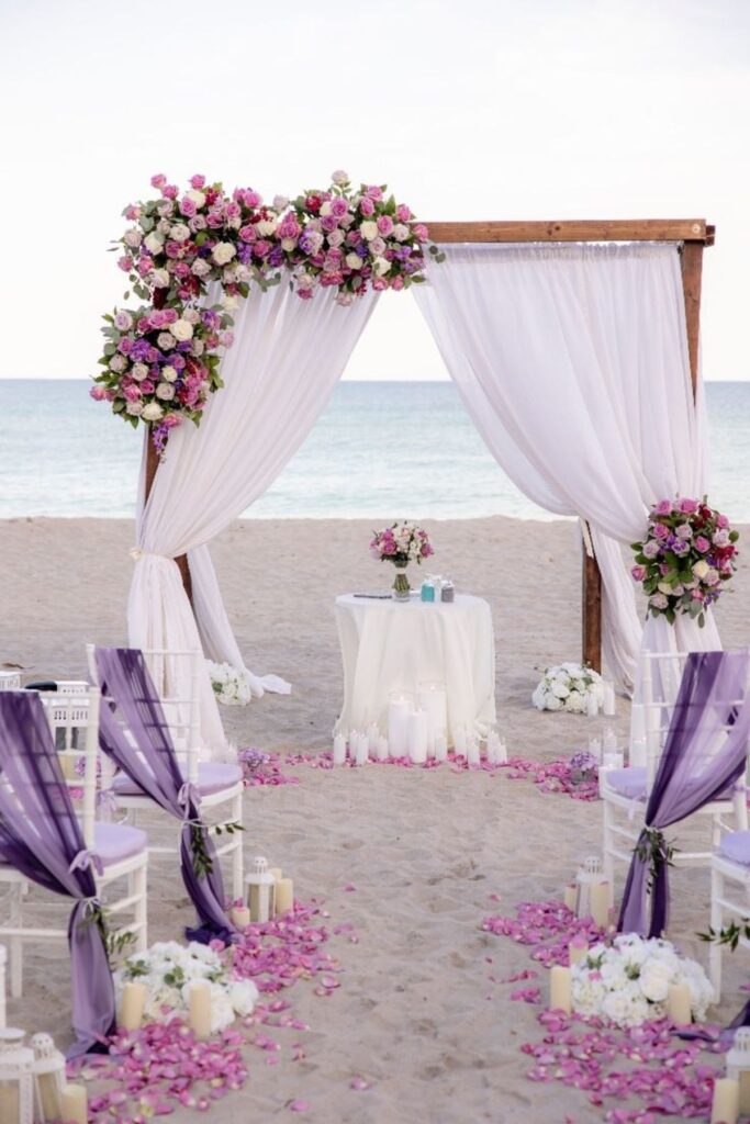 Soft Lavender Beach Wedding