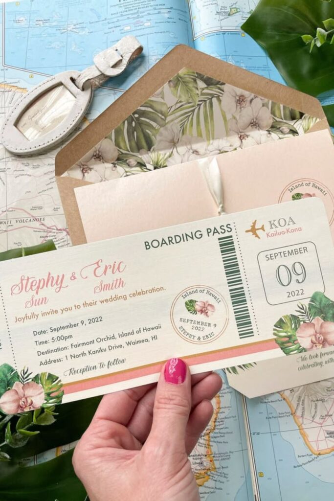 Wedding Invitation showing Accommodation Information Clearly