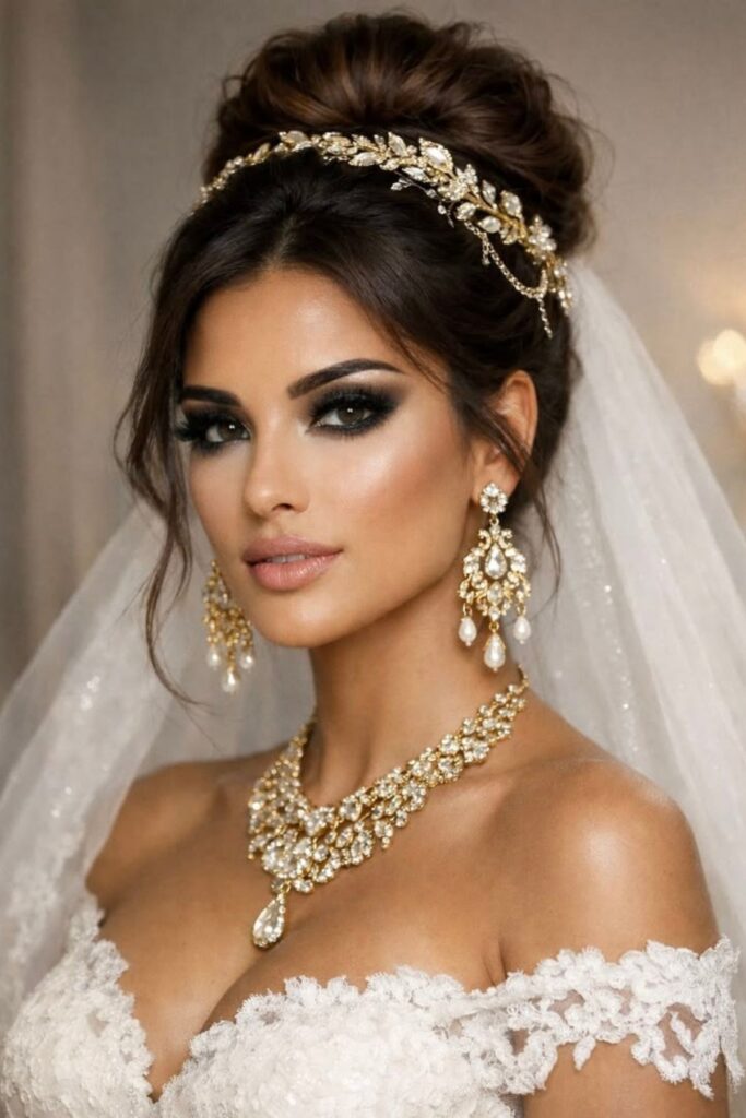 a bride wearing a too many accessories