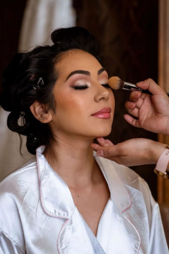 a bride with makeup