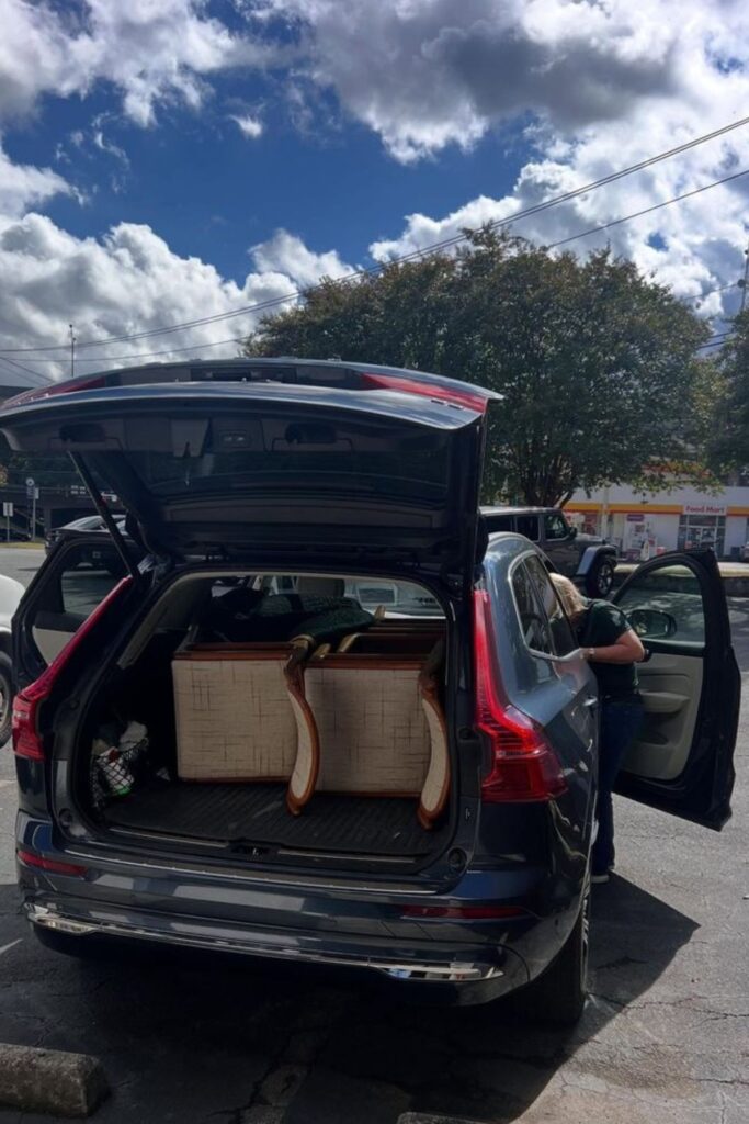 a car carrying things