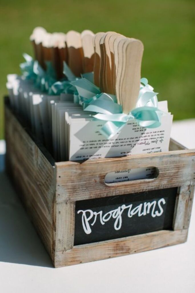 beach wedding Ceremony Program Display