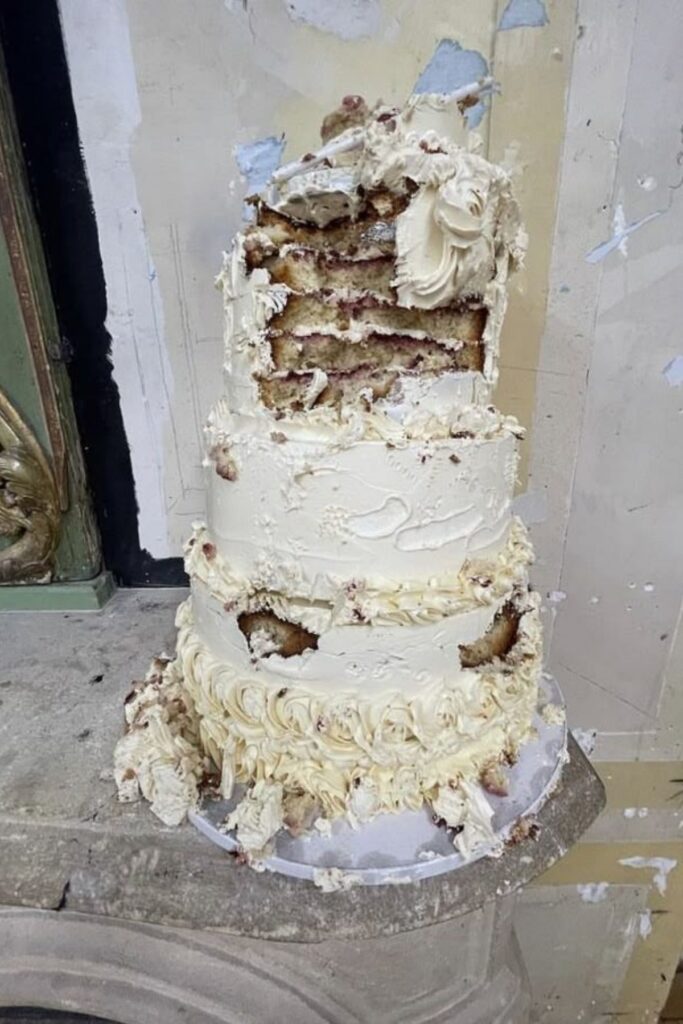 melted wedding cake