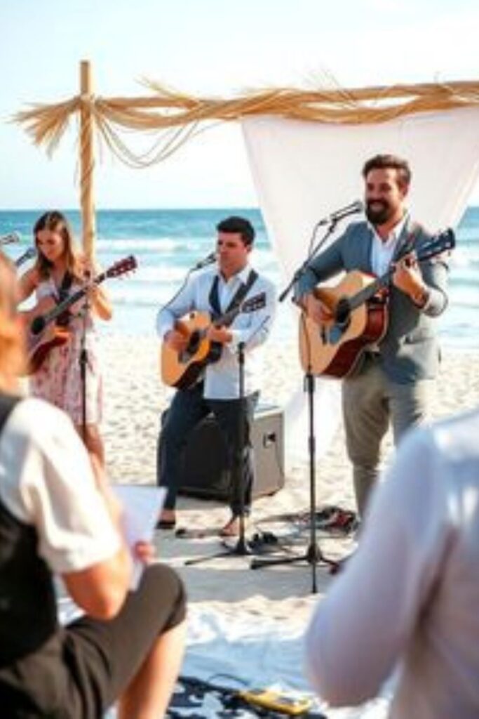 music and DJ in a beach wedding