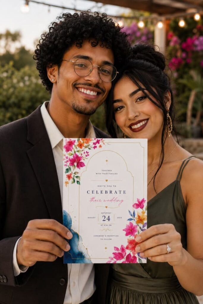 someone sharing a wedding invite 