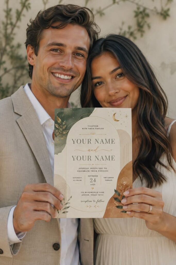 someone sharing a wedding invite