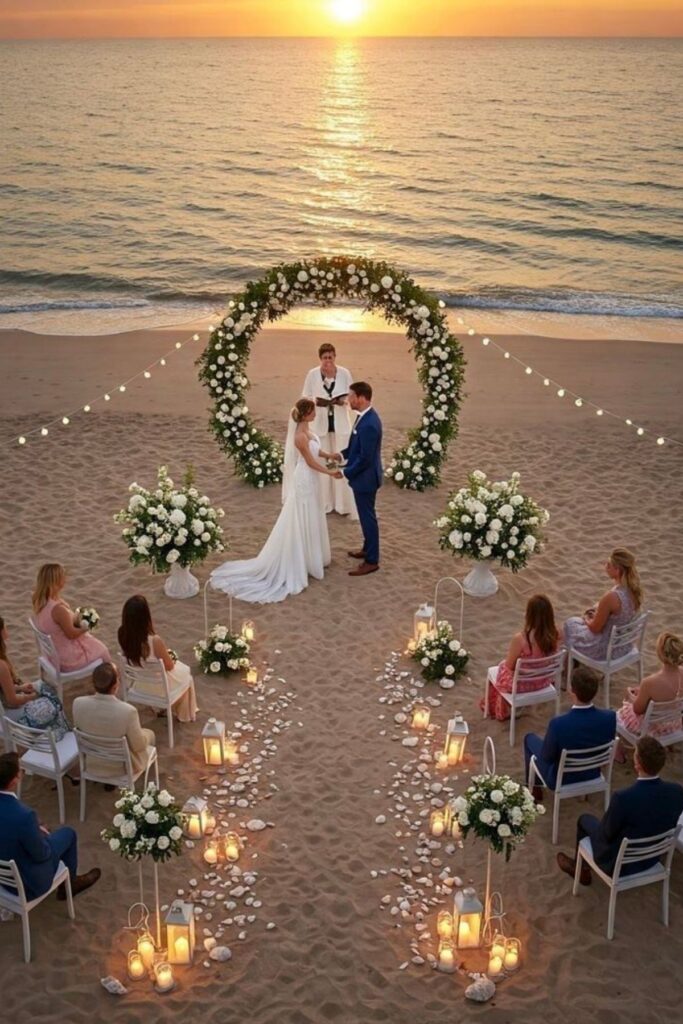 tide in a beach wedding