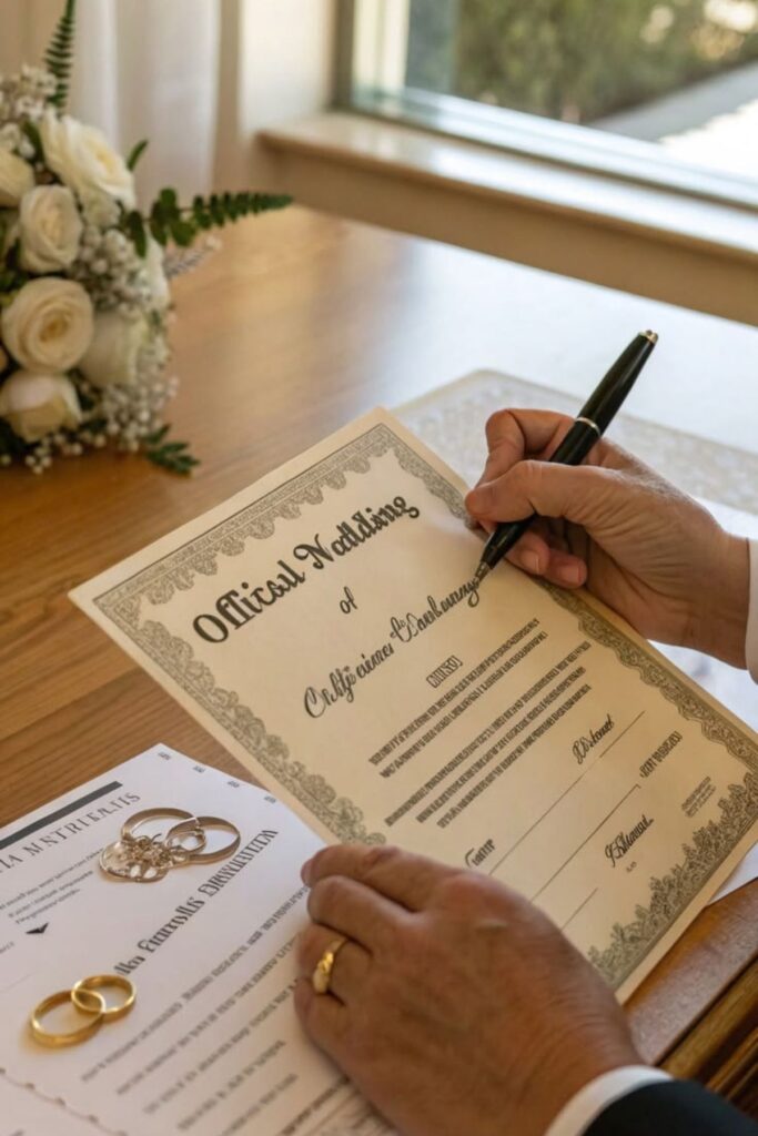 wedding paperwork