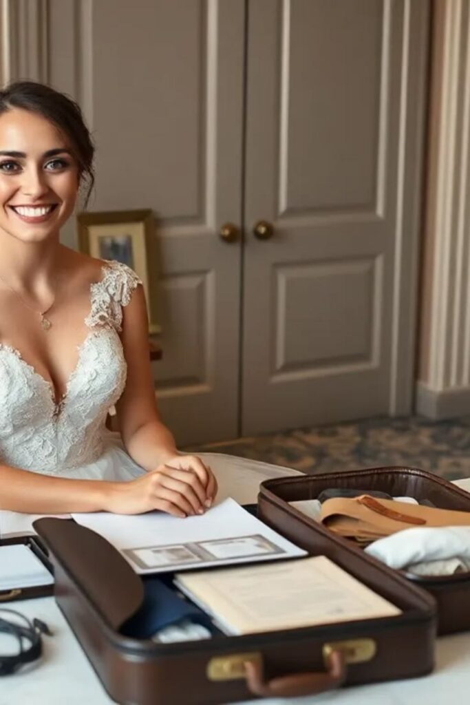 packing wedding documents in a carry-on