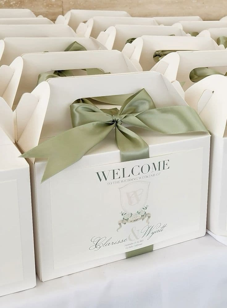 Guest welcome bag ideas as part of a complete destination wedding planning checklist.