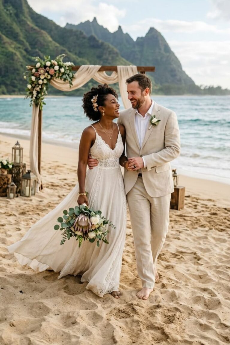 a couple wedding at the dreamiest tropical island