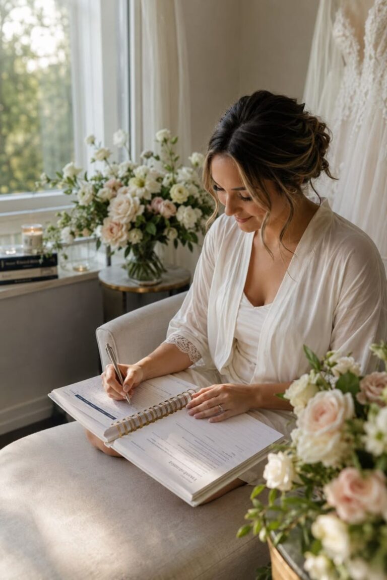 a lady planning her wedding